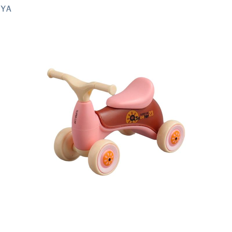 Kids Toys Scooter - Simulations-Miniatur-Laufrad für Kinder, niedliches vierrädriges Baby-Rutschauto,