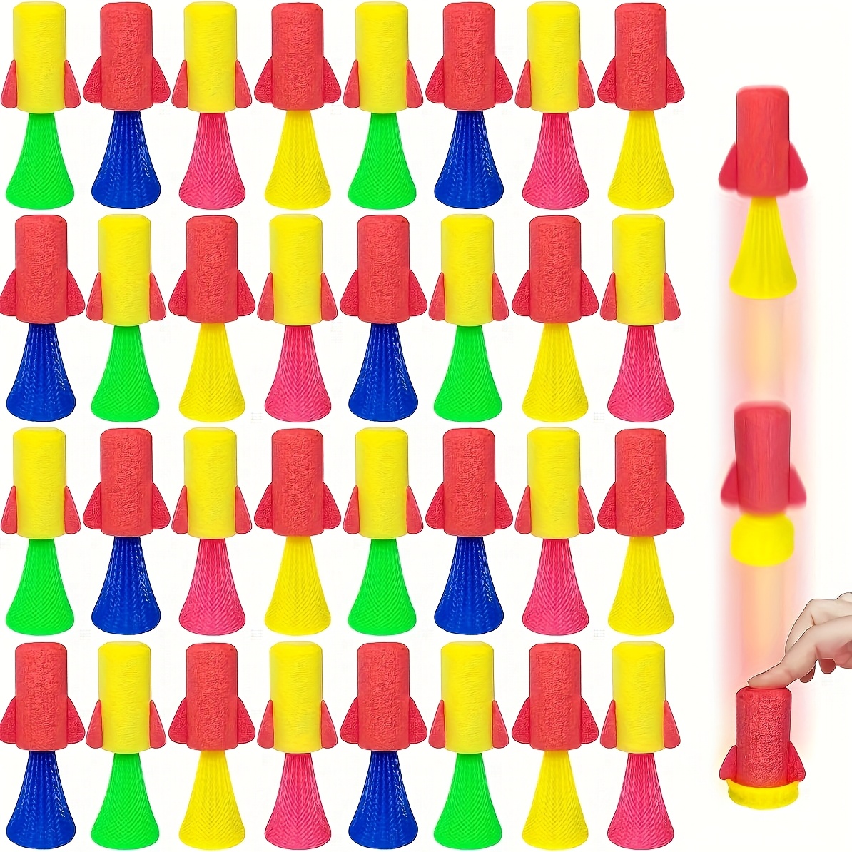Kids Toys Jumping Poppers - 12/24 Stück springende Frühling Raketenwerfer Spielzeug