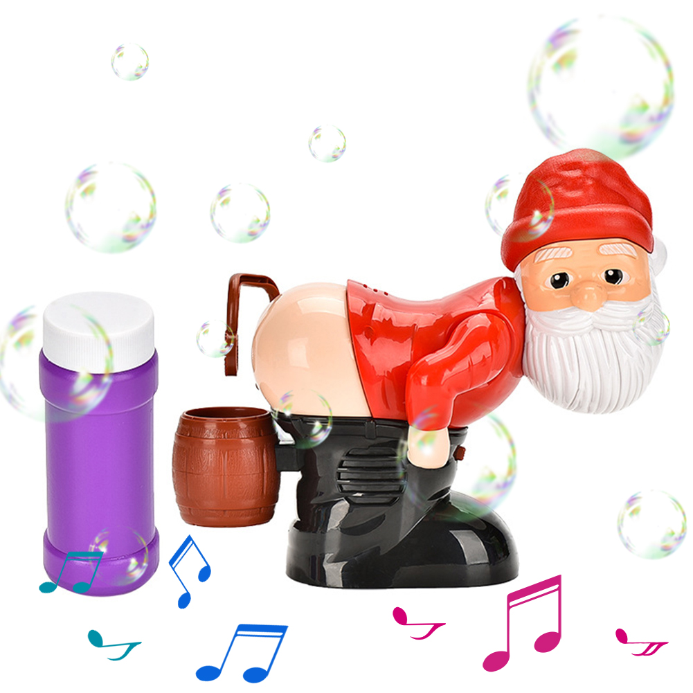 Bubble Machine Outdoor - Weihnachts-Furz-Blasengebläse mit Musik und Licht, Weihnachtsmann-Blasenmacher,
